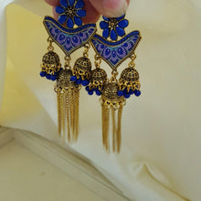 Royal Blue Fashionable Shimmer Earrings