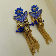 Royal Blue Fashionable Shimmer Earrings