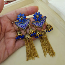 Royal Blue Fashionable Shimmer Earrings