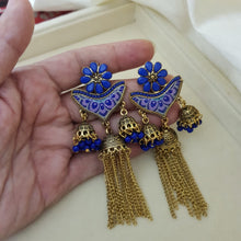 Royal Blue Fashionable Shimmer Earrings