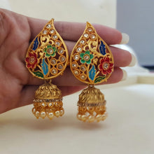 Splendid Gold Tone Rajwari Jhumkay