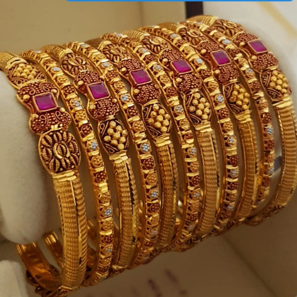 Time-Honored Gold Polished Bangles Set