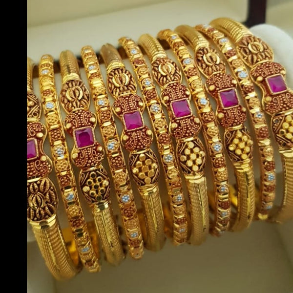 Time-Honored Gold Polished Bangles Set