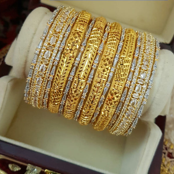 Glittering Opulence One Karat Bangles Set