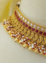 Ornate Gold Coated Accent Bridal Necklace