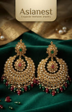Classic  Polki Chandbali Earrings – Pearl Drop Statement Jhumka