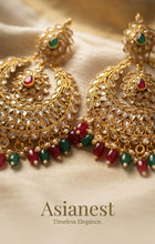 Classic  Polki Chandbali Earrings – Pearl Drop Statement Jhumka