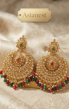 Classic  Polki Chandbali Earrings – Pearl Drop Statement Jhumka