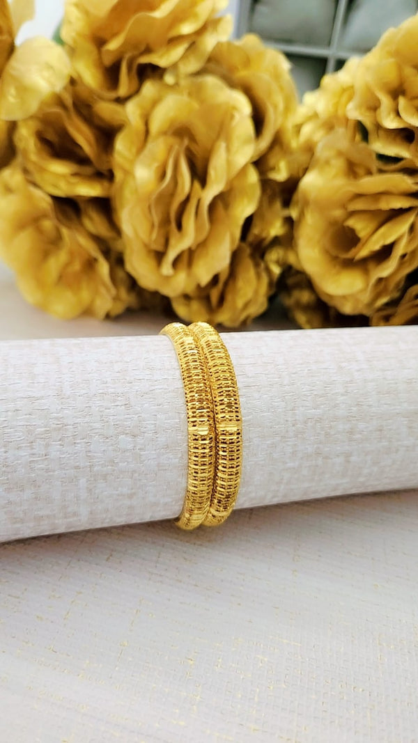Gold Polished Elegance Bangles – Premium Traditional Jewelry for Women