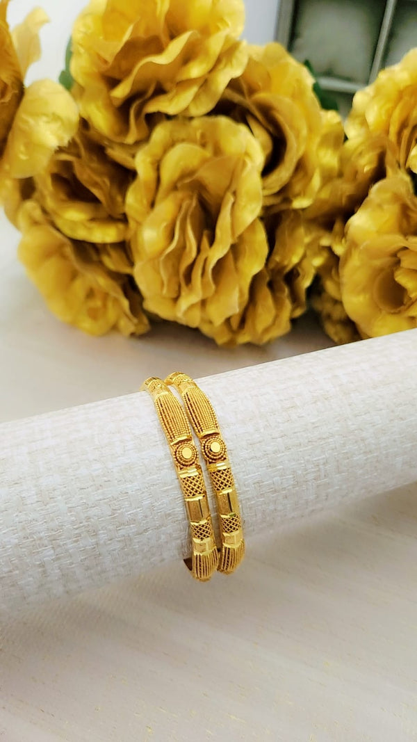 Gold Polished Elegance Bangles – Premium Traditional Jewelry for Women