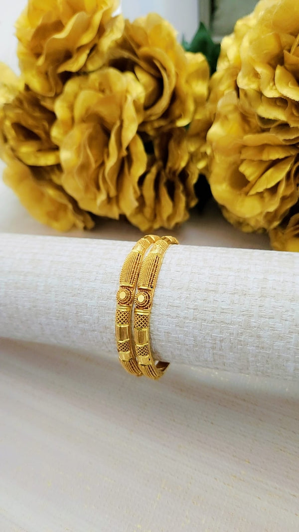 Gold Polished Elegance Bangles – Premium Traditional Jewelry for Women