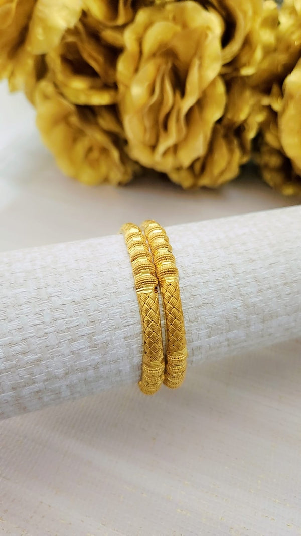 Gold Polished Elegance Bangles – Premium Traditional Jewelry for Women