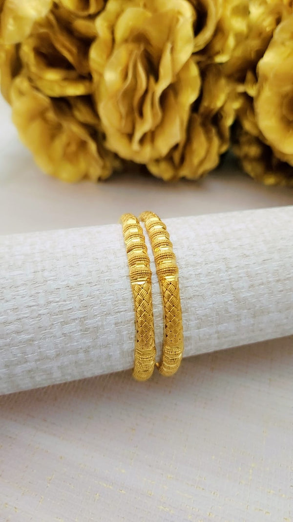 Gold Polished Elegance Bangles – Premium Traditional Jewelry for Women
