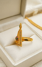 LuxeGlow Gold Polish Statement  Ring