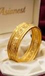 Aurielle Crest Gold Kara | Classic Polished Elegance
