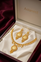 Sovereign Grace Gold-Coated Bridal Necklace Set – Eternal Bridal Elegance