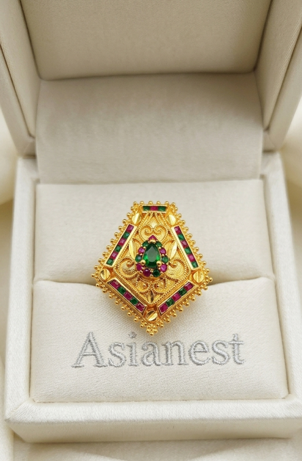 Solar Radiance Gold Ring | Elegant &amp; Modern Jewelry for Girls