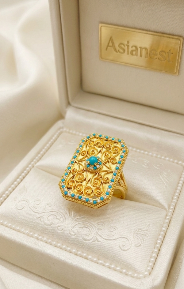 Twilight Radiance Gold Ring | Chic &amp; Stylish Jewelry for Girls