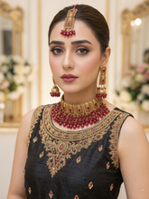 Regal Majesty Gold-Coated Bridal Necklace Set – Timeless Opulent Splendor