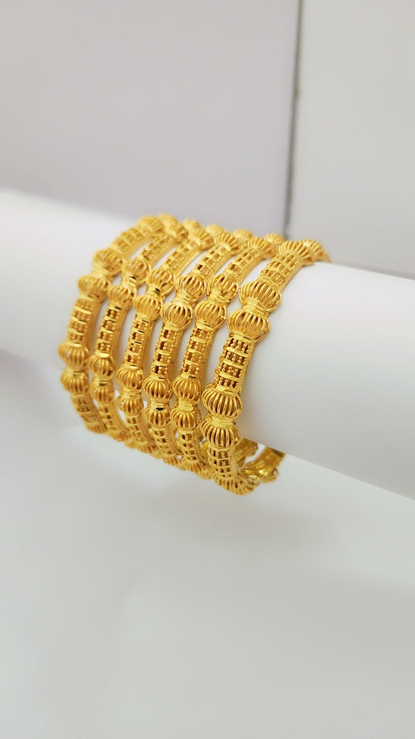 Regal Charm Gold Polished Bangles | Timeless Royal Elegance