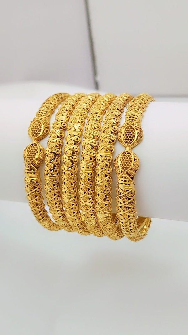 Vintage Opulence Gold Plated Bangles | Timeless Heritage Elegance