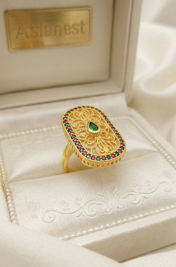 Sunlit Charm Gold Ring | Elegant &amp; Chic Jewelry for Girls