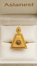LuxeGlow Gold Polish Statement  Ring