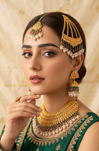 Regal Legacy Gold-Coated Bridal Necklace Set – Timeless Opulent Elegance