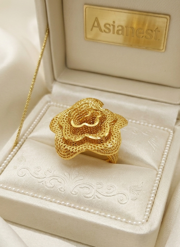 Majestic Radiance Gold-Polish Rings for Girls | Elegant, Timeless Champ Stylish Jewelry