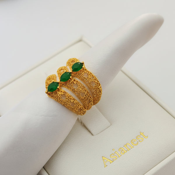 Twist &amp; Shine Gold Ball Ring | Spinning Statement Jewelry