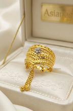 Shimmer Charm Gold Ring | Elegant Champ Stylish Jewelry for Girls