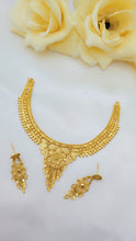 Gilded Splendor Gold-Coated Bridal Necklace Set – Timeless Wedding Elegance