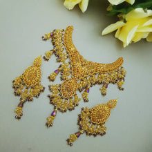 Shimmering Gold Plated Bridal Necklace
