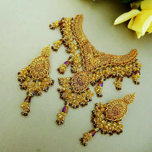 Shimmering Gold Plated Bridal Necklace