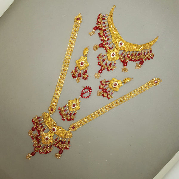 Glimmering Gold Plated Malla Necklace