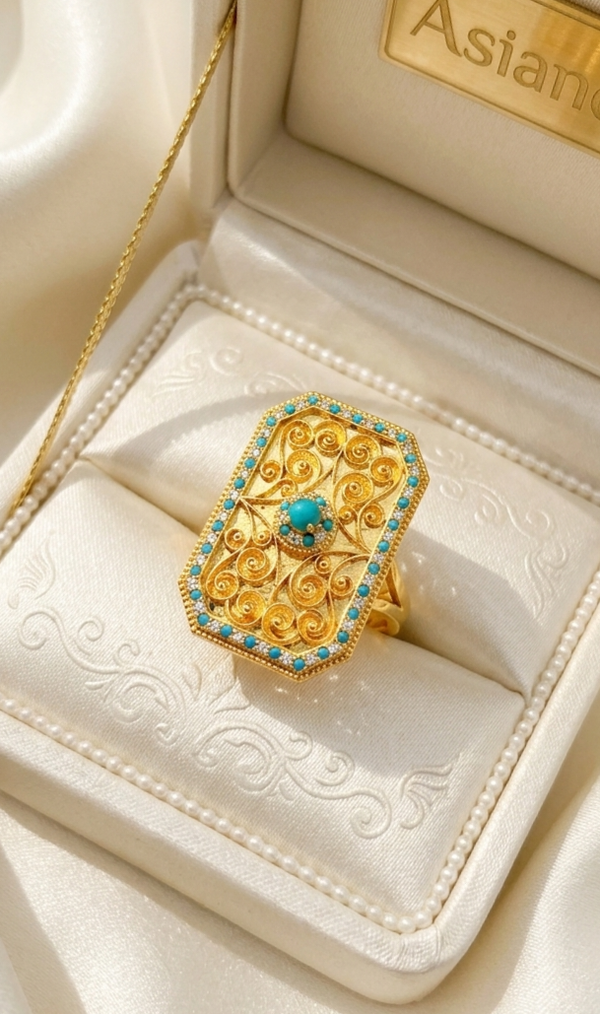 Twilight Radiance Gold Ring | Chic &amp; Stylish Jewelry for Girls