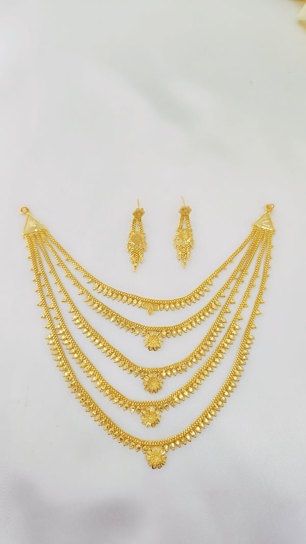 Radiant Gold Coated Bridal Necklace – Luxury Wedding Jewelry