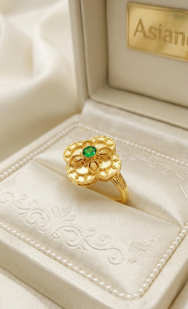 Lustrous Glow Gold Ring | Elegant Champ; Chic Jewelry for Girls