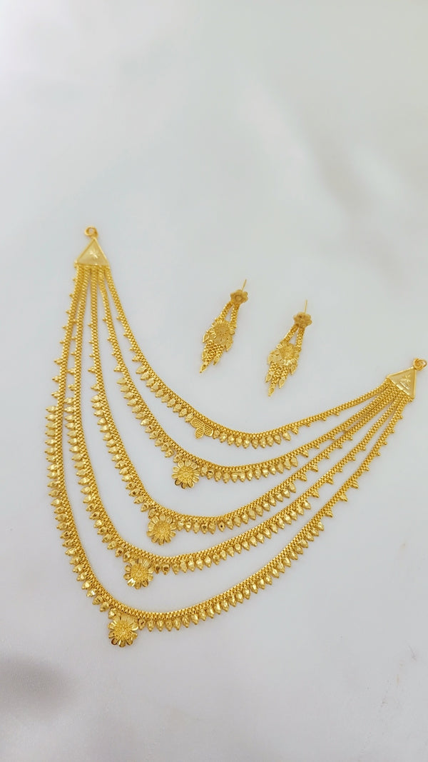 Radiant Gold Coated Bridal Necklace – Luxury Wedding Jewelry