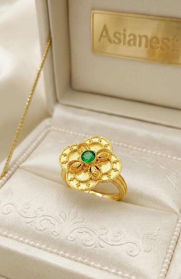 Gilded Charm Ring | Elegant Gold-Polish Jewelry