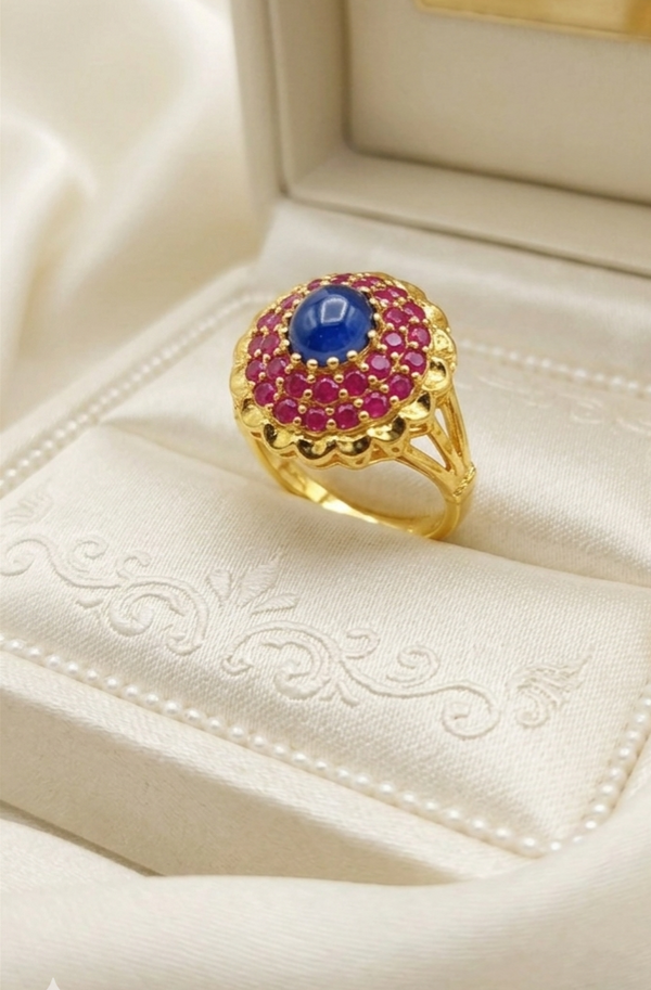 Fancy Spin Golden Ball Rings | Rotating Gold-Polish Statement Ring