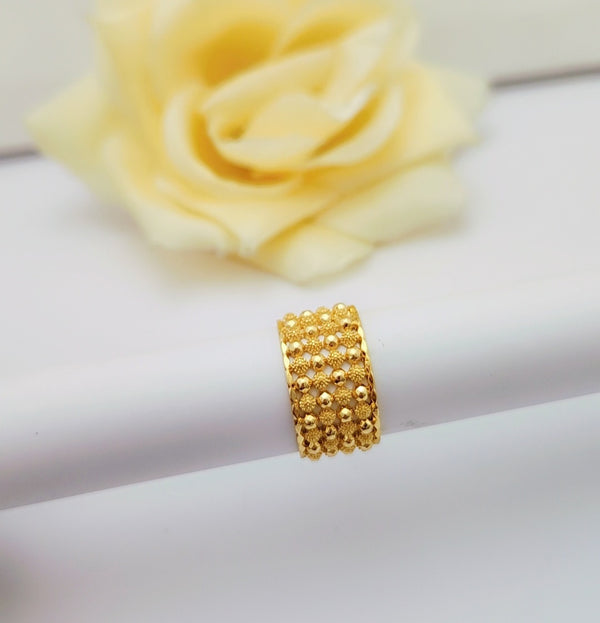 Fancy Spin Golden Ball Rings | Rotating Gold-Polish Statement Ring