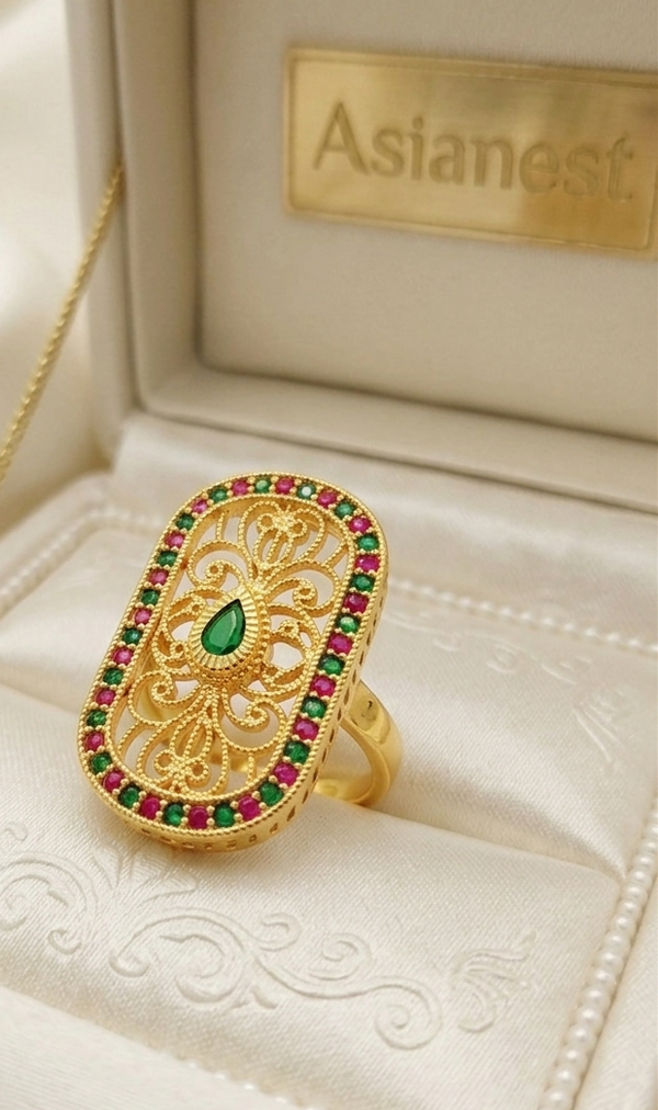 Sunlit Charm Gold Ring | Elegant &amp; Chic Jewelry for Girls