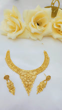 Gilded Splendor Gold-Coated Bridal Necklace Set – Timeless Wedding Elegance