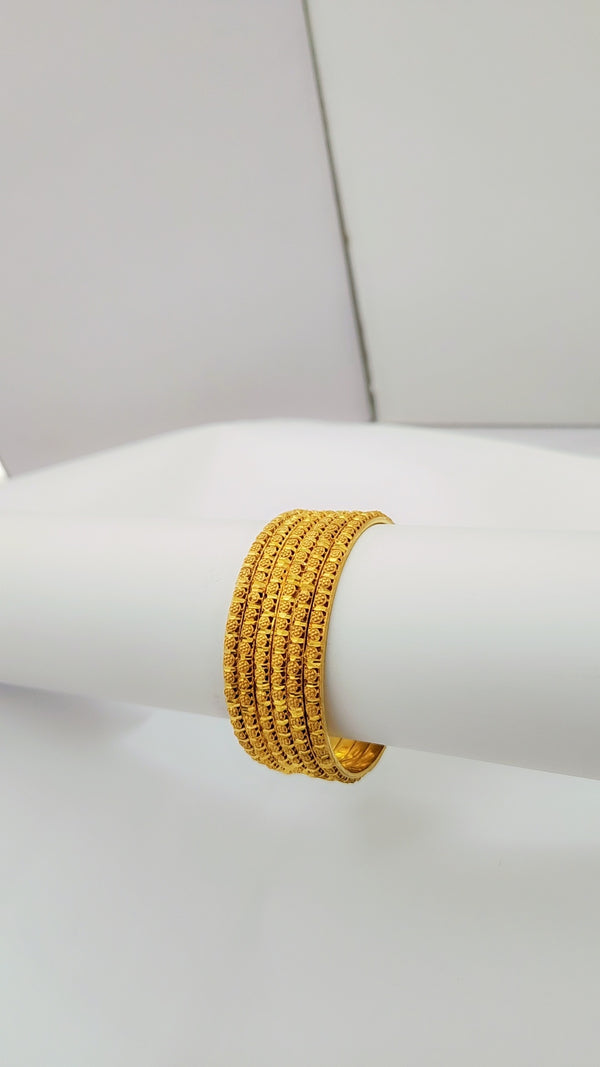 Regal Charm Gold Bangles | Timeless Vintage Luxury
