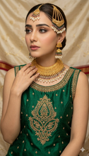 Regal Legacy Gold-Coated Bridal Necklace Set – Timeless Opulent Elegance