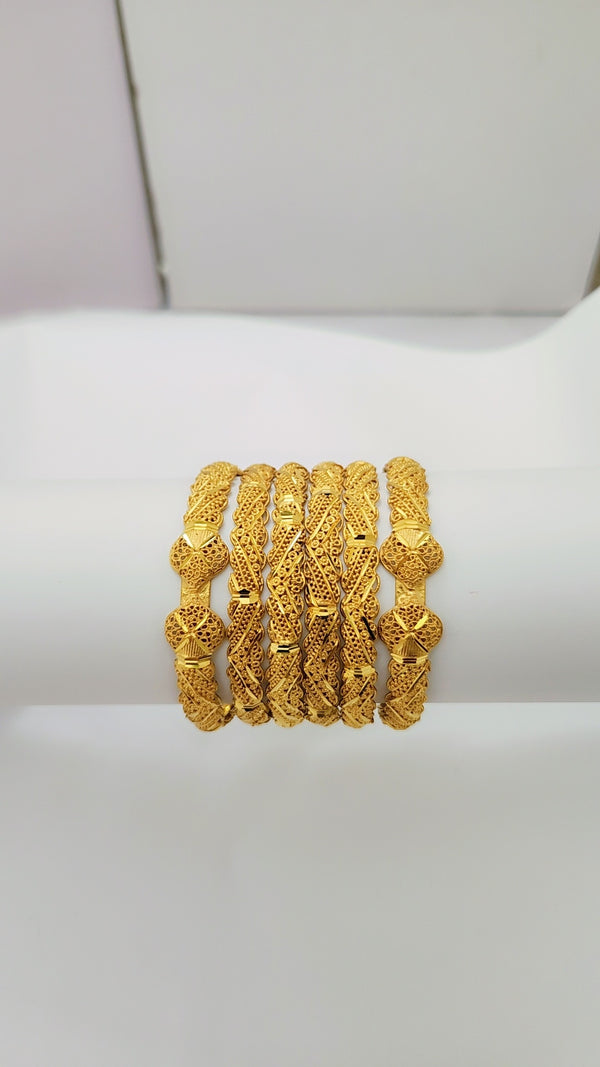 Imperial Charm Gold Bangles | Elegant Vintage Heritage