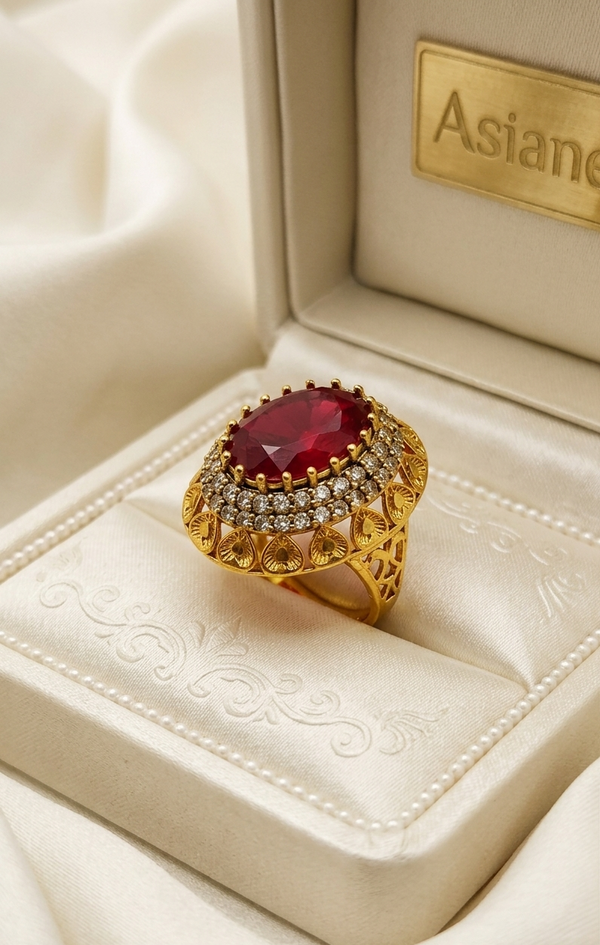 Fancy Spin Golden Ball Rings | Rotating Gold-Polish Statement Ring