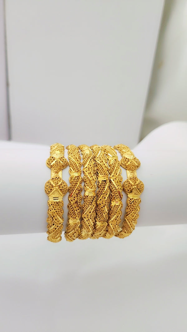 Imperial Charm Gold Bangles | Elegant Vintage Heritage