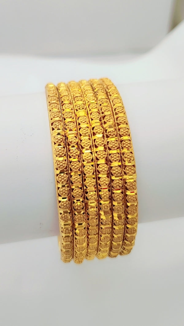 Regal Charm Gold Bangles | Timeless Vintage Luxury